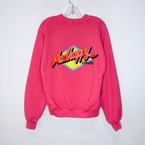 Madhappy Diner Fleece Crewneck Sweatshirt (Sz XS) Flamingo Red Pink